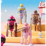 880ml Ice‑Cream Shaped Water Bottle With Straw & Strap, 4 Colors Available
